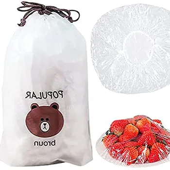 100/50 Adet Tek Kullanımlık yemek örtüsü Plastik Wrap Elastik Gıda Kapakları meyve kaseleri Bardak Kapakları Depolama Mutfak Taze Tutmak Koruyucu çanta
