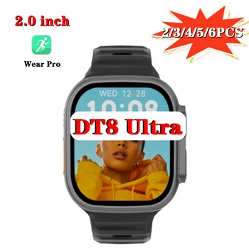 DT8 Ultra akıllı saat 2/3/4/5/6 ADET Toptan Kablosuz şarj NFC Kadın Erkek BÜYÜK 2.0 İnç pk DT NO. 1 Max akıllı saat