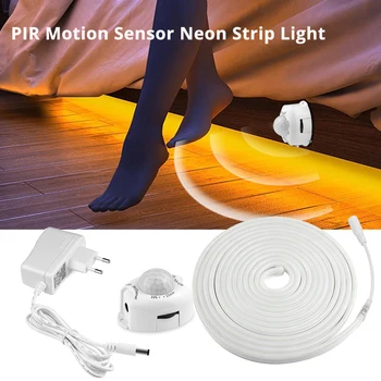 6mm esnek LED Neon şerit ışık güç adaptörü ile dokunmatik Dimmer el süpürme PIR hareket sensörü anahtarı seti