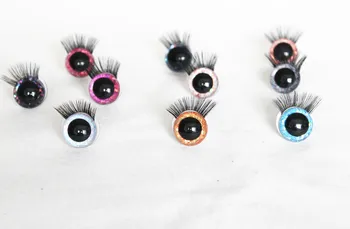 20 ADET 9mm 13mm 20mm 22mm yuvarlak oyuncak güvenlik glitter gözler siyah kirpik tepsisi handpress yıkayıcı garip EYES-T10