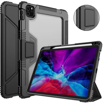 NİLLKİN iPad kılıfı Pro 12.9 2020 Darbeye Dayanıklı PU Tampon Sert PC açılır deri kılıf iPad Pro 12.9 İçin tablet kılıfı / ABD nakliye