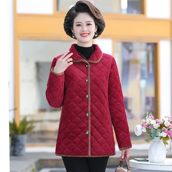 Moda kadın pamuk ceket hafif sonbahar kış mont tek göğüslü artı kadife ceket Tops