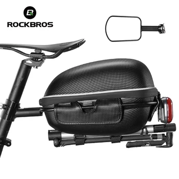 ROCKBROS Bisiklet Arka Raf Çantası Sert Kabuk EVA Büyük Kapasiteli Su Geçirmez koltuk çantası Yol MTB Bisiklet Eyer Yansıtıcı Asmak Arka Lambası