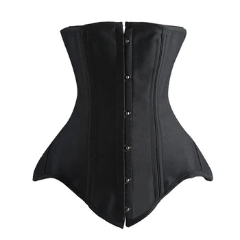 Kadınlar Güçlü Underbust Korse Üst Çelik Kemikli Bel Eğitmen Cincher Zayıflama Kemeri Siyah XS-3XL Retro Gotik Giyim Shapewear