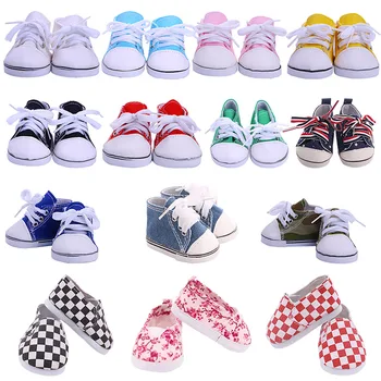 7 cm Bebek kanvas ayakkabılar İçin 18 İnç Amerikan 43 CM Reborn Doğan Bebek oyuncak bebek giysileri Aksesuarları Nenuco Ropa Bizim Nesil Kız Oyuncakları