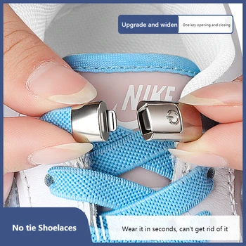 1 Çift Hiçbir Kravat Ayakkabı bağcıkları Basın Kilit Ayakabı bağları olmadan Elastik Danteller Sneaker Çocuk Yetişkin 8MM Genişletilmiş Düz Ayakkabı Bağı ayakkabı